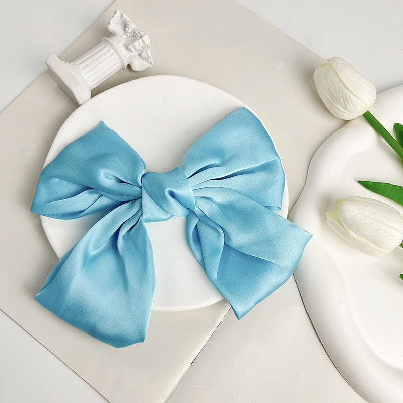 Wholesale Satin Bow Top Clip Princess Head Spring Clip